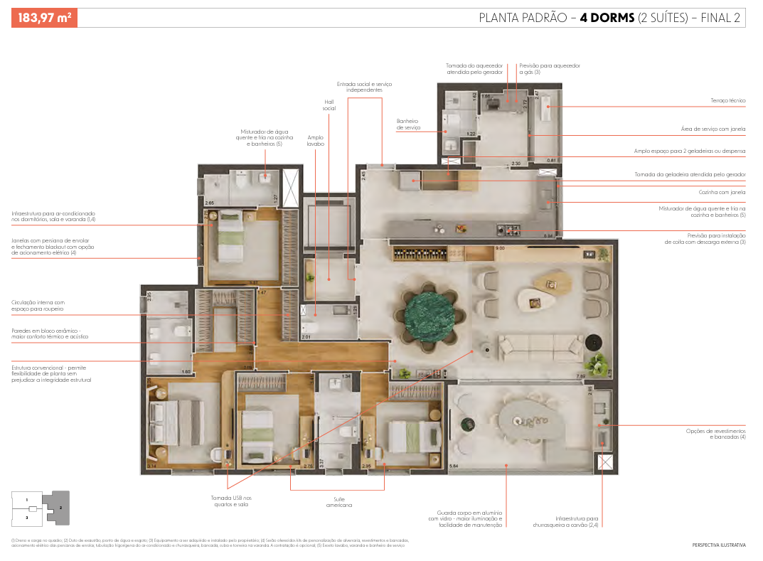 Planta 184m²