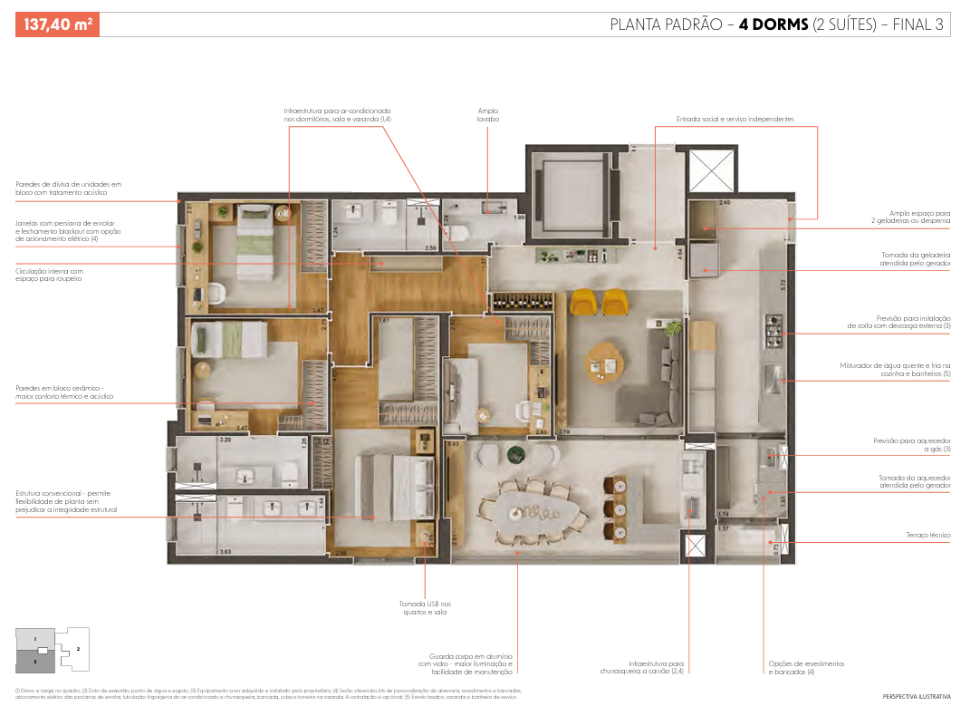 Planta 137m²
